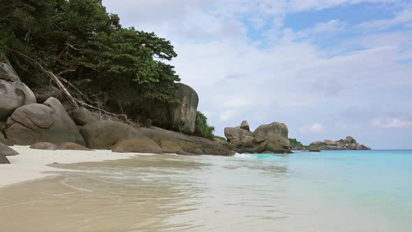 Beach and Rocks on Similan Islands at Morning