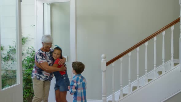 Family spending time together at home