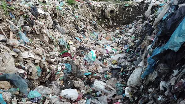 Plastic waste in polluted rivers.