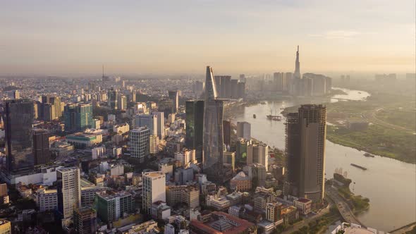 Ho Chi Minh City Drone Hyper Lapse - District 1