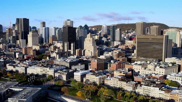 Down Town Montreal Canada sunset cinematic morning view