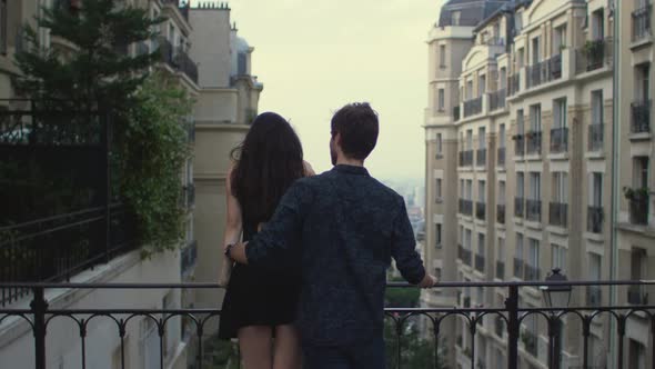 Couple in love in Montmartre, Paris