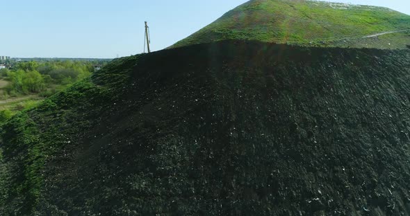 Aerial view of the municipal waste hill.