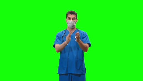Male Doctor or Nurse Green Screen