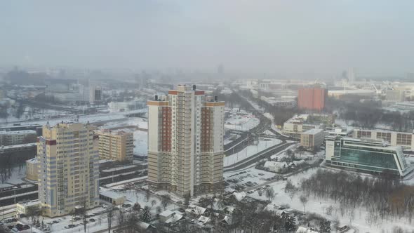 Top View on the Street in the City of Minsk