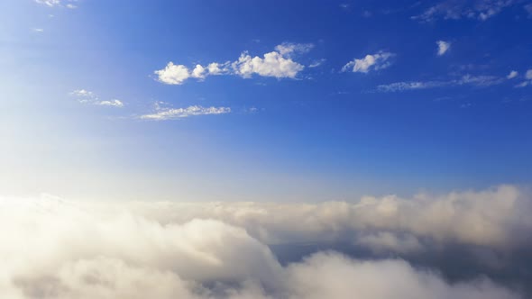 Time lapse beautiful blue sky with clouds background. 