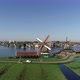 Aerial 4K footage of windmills of Zaanse Schans in Amsterdam, Netherlands - VideoHive Item for Sale