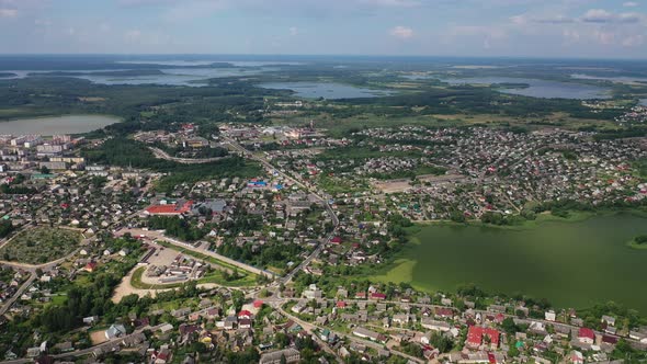 Top View of the City of Braslav in Summer Vitebsk Region Belarus