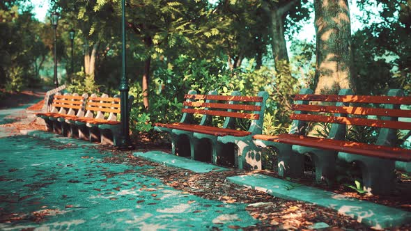 Empty Closed Park As Prevention From Coronavirus Covid19 Disease