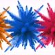 Colourful powder explosion with white background. Slow motion of colourful particles - VideoHive Item for Sale