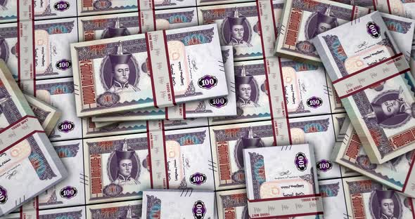 Mongolia Togrog, Tugrik money banknotes packs surface