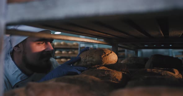 Bakery Factory Baker Man with Beard Inside of