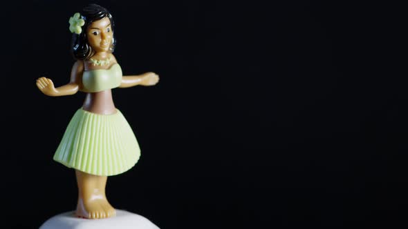 Traditional hawaiian hula dancer doll