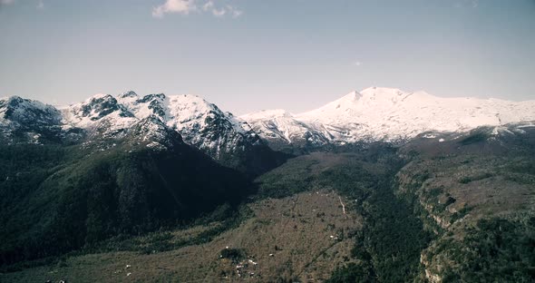 Slow motion, Drone footage in 120 fps slog-2 in the mointains city chillan in Chile