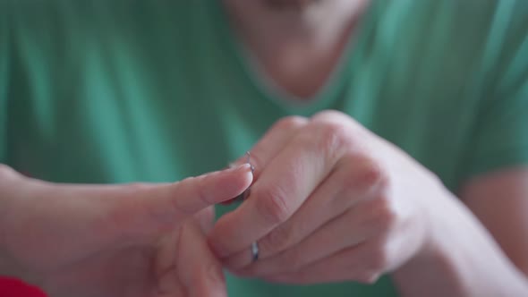 Man Grinds His Nails and Does a Manicure