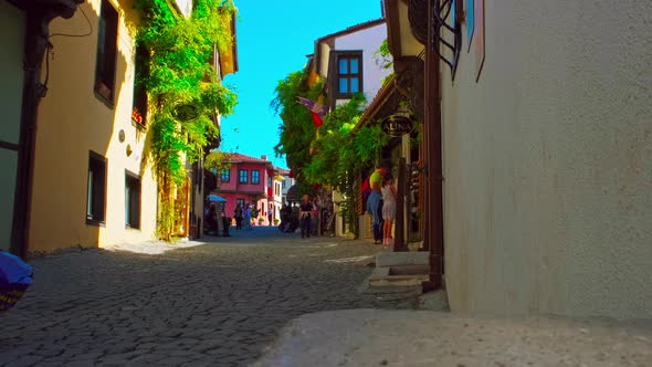 Old Houses And Stone Street Road