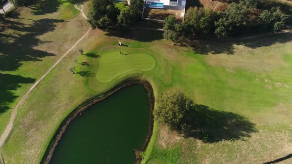 Playing Golf Aerial View