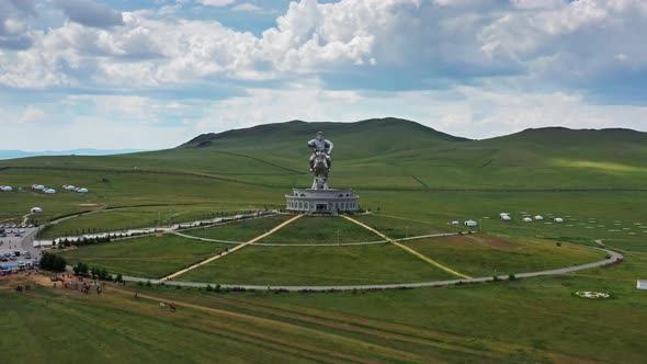 Aerial View of Genghis Khan Statue Mongolia