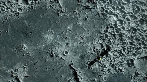 Textured Surface of the Moon in Motion Close-up