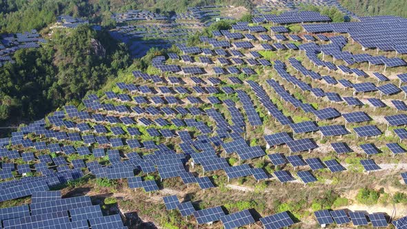 Solar power station in montain