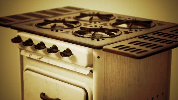 Old Vintage Retro Stile Gas Stove