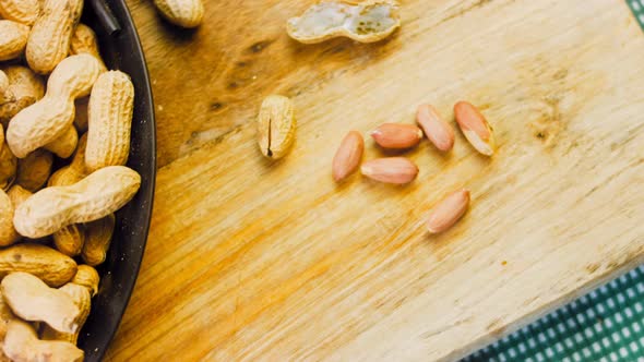 Peanuts with Bark on a Retro Tray