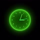 Green Neon Clock Isolated Animated On Black Background - VideoHive Item for Sale