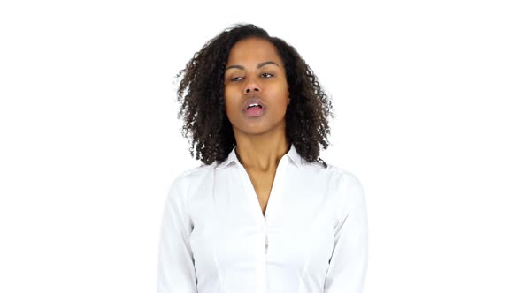 Confused Sad Black Woman White Background