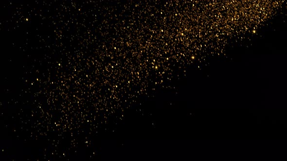 Golden Glitter Background in Super Slow Motion Shooted with High Speed Cinema Camera at 1000Fps