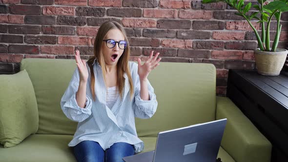 Young Woman Sing at Home