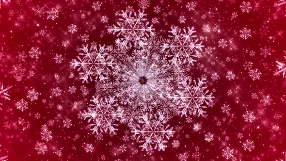 4k Snowflakes Seamless Red Bg alt