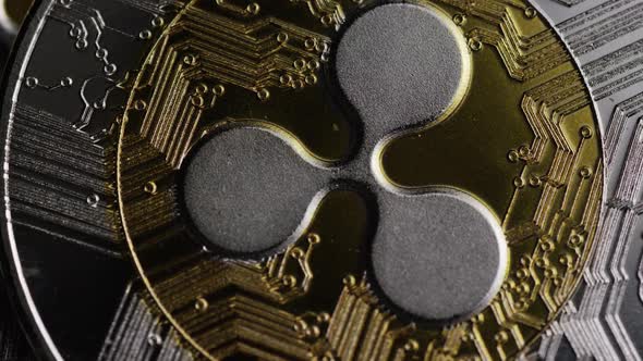 Rotating shot of Ripple Bitcoins 