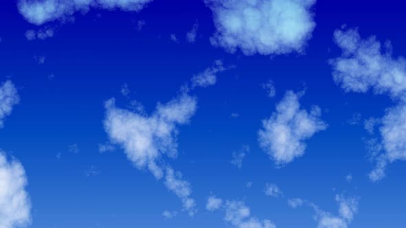 White Clouds Blue Sky Animation
