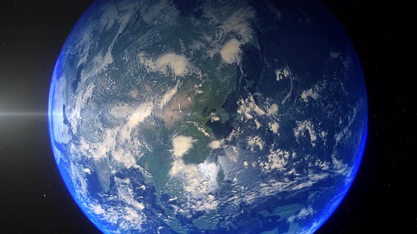 Realistic Earth Zoom Out Clouds Yellow Sea alt