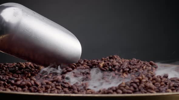 Process Roasting Coffee Beans Mixing Shovel