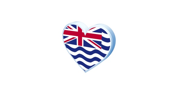British Indian Ocean Territory Flag Heart Shape