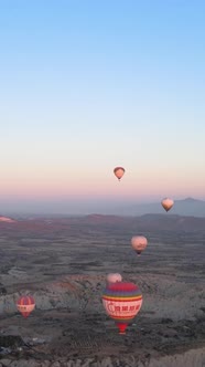 Cappadocia Turkey  Vertical Video of Balloon Launch