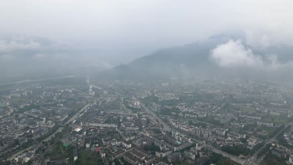 Dujiangyan City of Sichuan China, Cloudy Weather