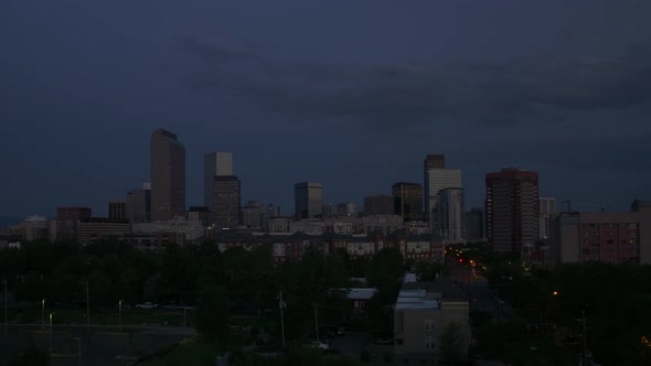 Denver Skyline Full Sunrise Timelapse