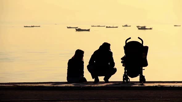 Children Near The Seaside