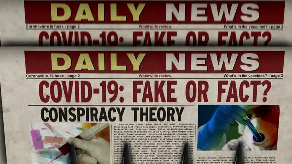 Covid-19 pandemic news fake or fact newspaper printing press