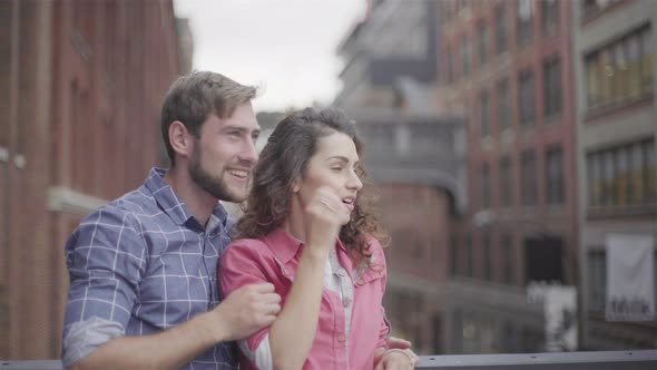 Couple sightseeing in city