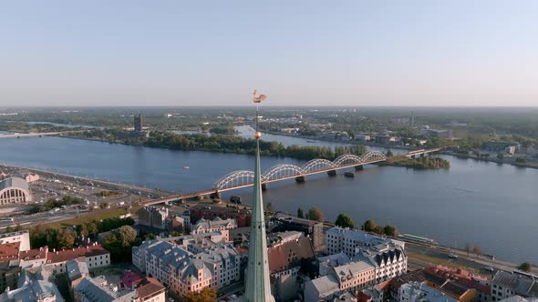 Beautiful Aerial View of Riga City the Capital of Latvia