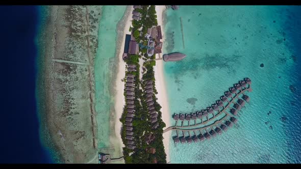 Aerial view sky of beautiful sea view beach wildlife by blue water and white sand background of a da