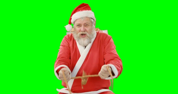 Santa claus riding sledge