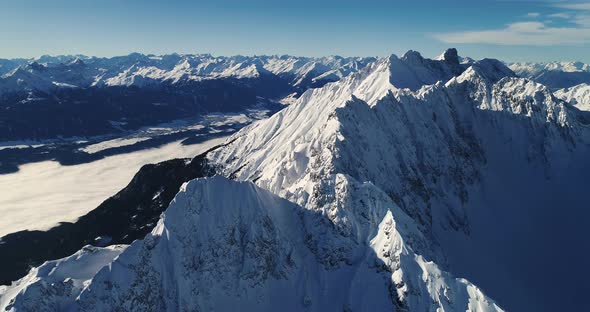 Top of Nordkette - Aerial View in Winter