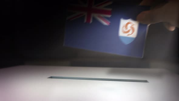 Compositing Hand Voting To Flag OF Anguilla  election