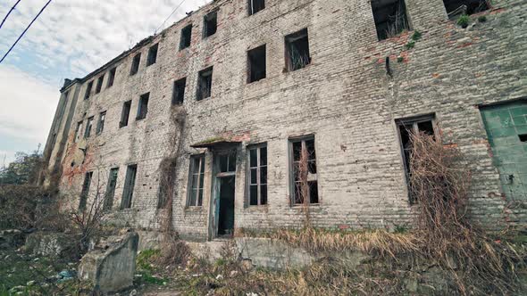 Abandoned factory. Ruins of a very heavily polluted industrial factory