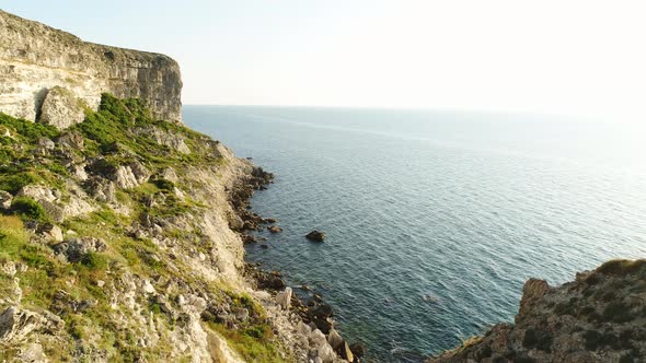 Spectacular View Of Steep Dliffs At The Ocean