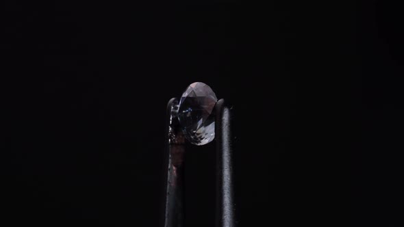 Natural Pink Spinel Gem Stone on the Turning Table